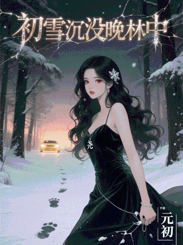 初雪沉沒晚林中