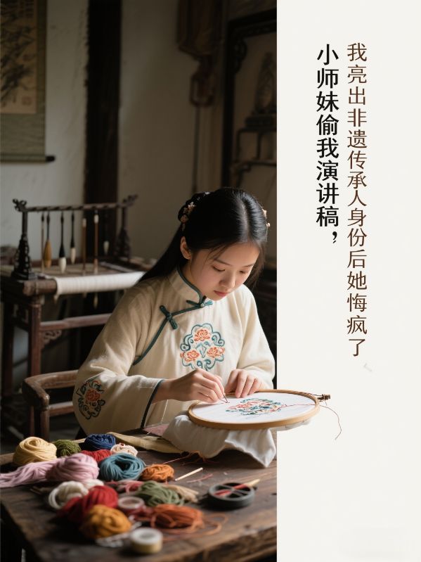 小師妹偷我演講稿，我亮出非遺傳承人身份后她悔瘋了