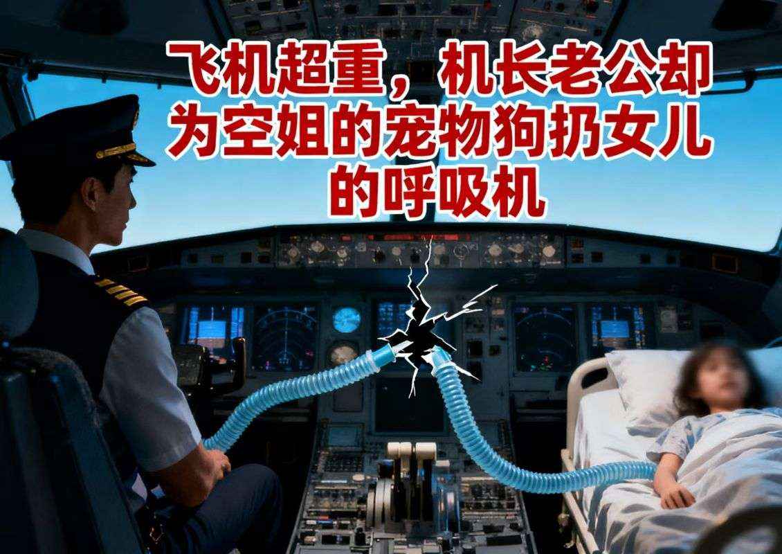 飞机超重，机长老公却为空姐的宠物狗扔女儿的呼吸机