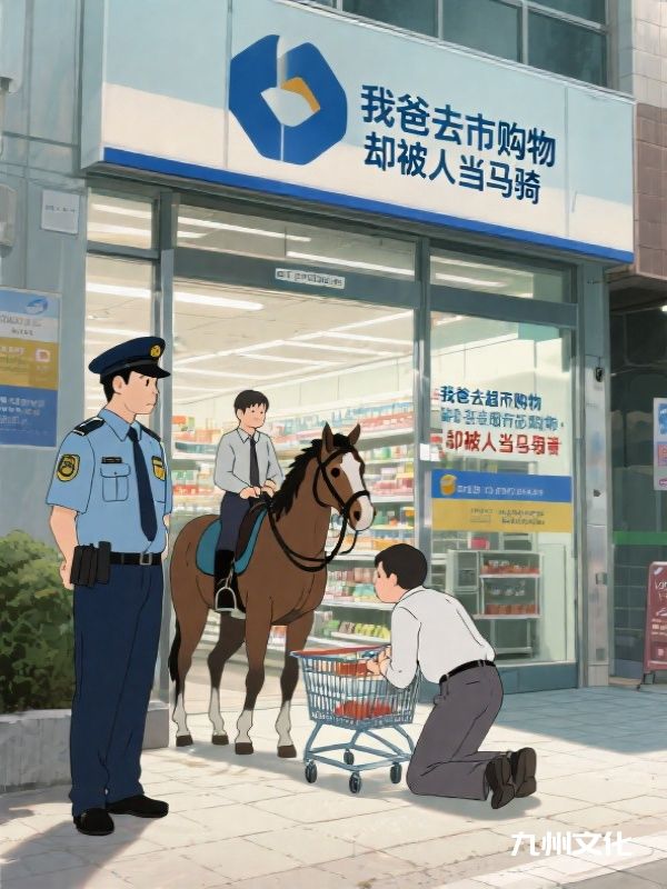 我爸去超市购物,却被人当马骑