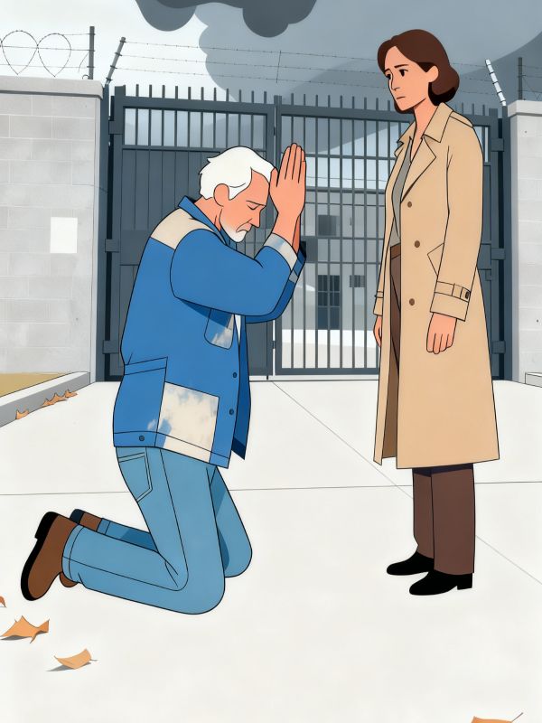 出狱后，丈夫下跪求饶