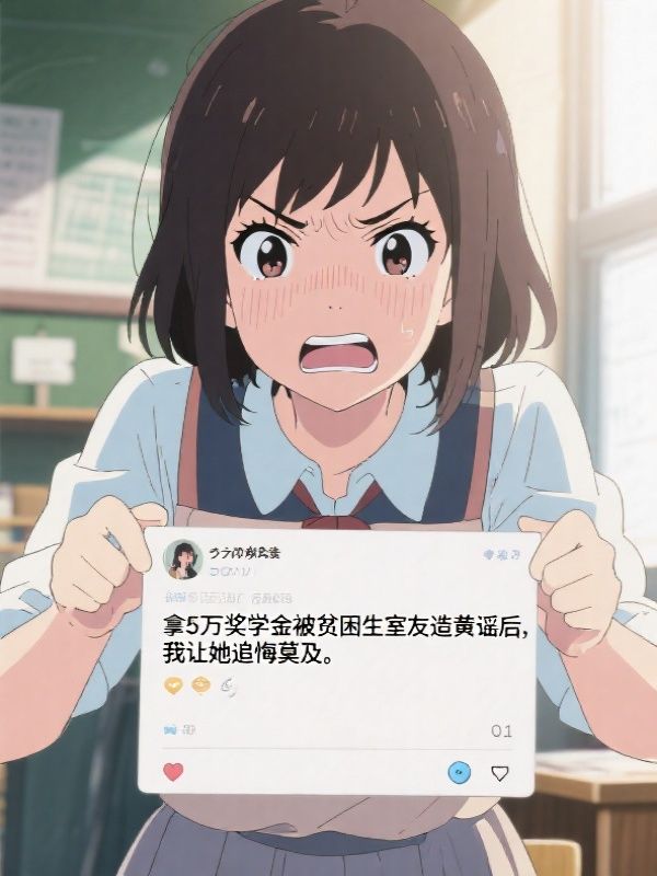 拿5万奖学金被贫困生室友造黄谣后，我让她追悔莫及