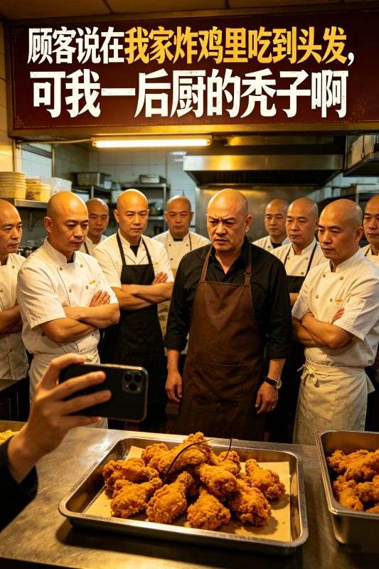 顾客说在我家炸鸡里吃到头发，可我一后厨的秃子啊