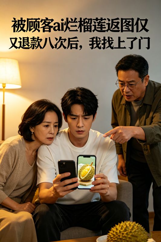 被顾客ai烂榴莲返图仅退款八次后,我找上了门