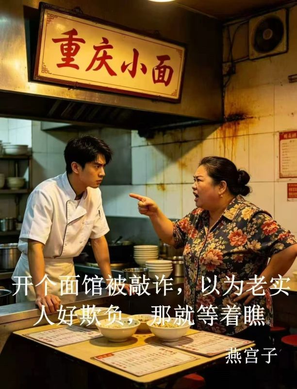 开个面馆被敲诈，以为老实人好欺负，那就等着瞧