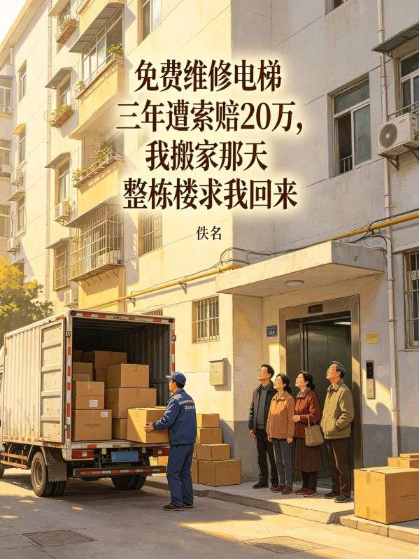 免费维修电梯三年遭索赔20万,我搬家那天整栋楼求我回来