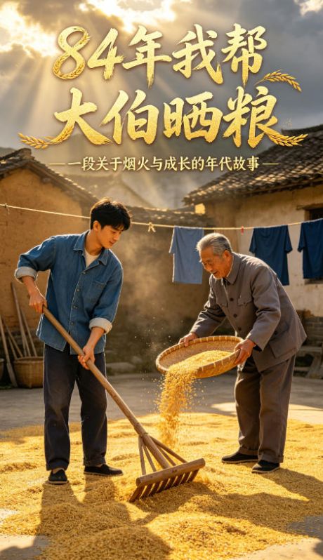 84年我帮大伯晒粮