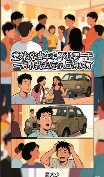 堂妹说油车卖不掉要一千一辆帮我去库存后悔疯了