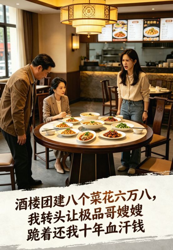 酒楼团建八个菜花六万八,我转头让极品哥嫂跪着还我十年血汗钱