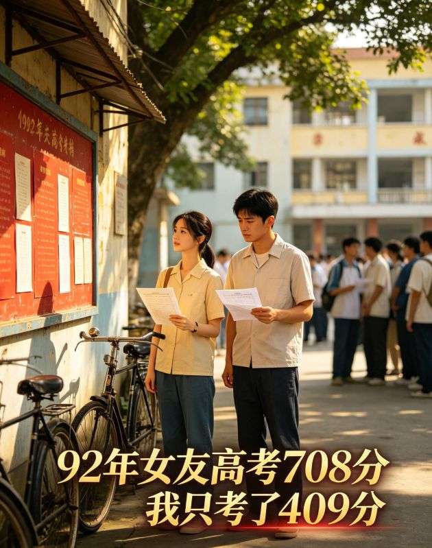 92年女友高考708分我只考了409分