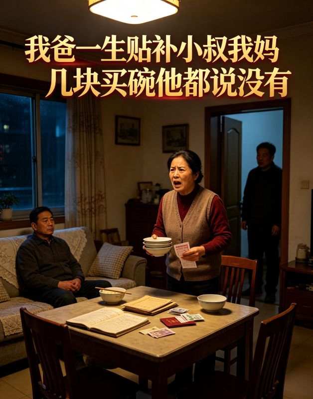 我爸一生贴补小叔我妈几块买碗他都说没有