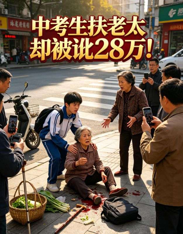 中考生扶老太却被讹28万！