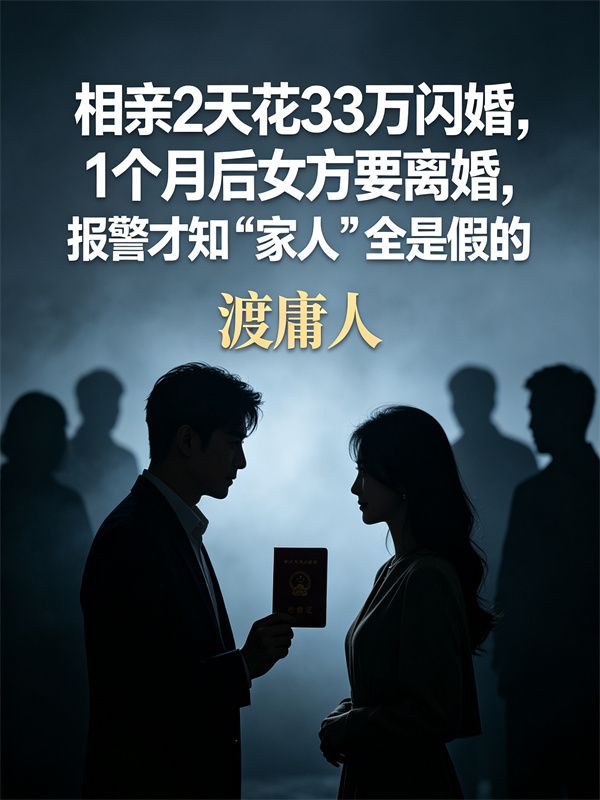 相亲2天花33万闪婚，1个月后女方要离婚，报警才知“家人”全是假的