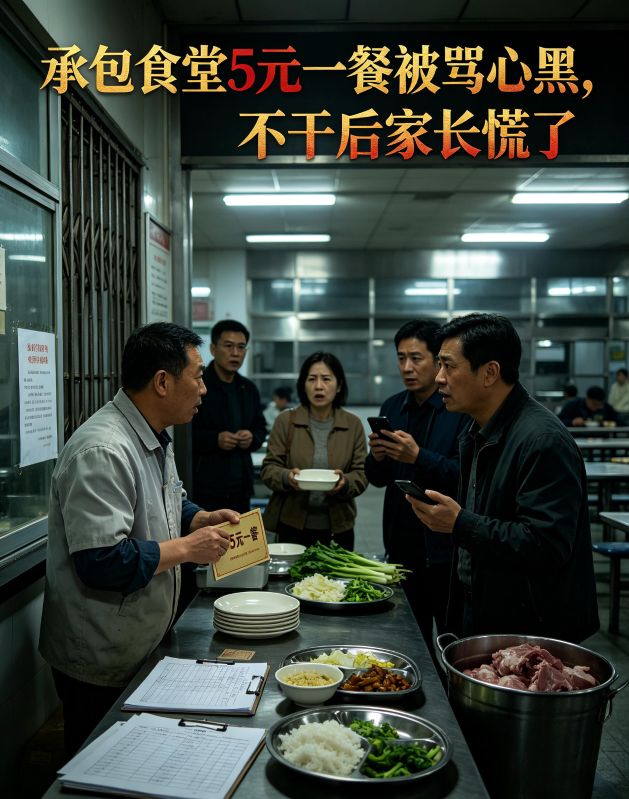 承包食堂5元一餐被骂心黑,不干后家长慌了