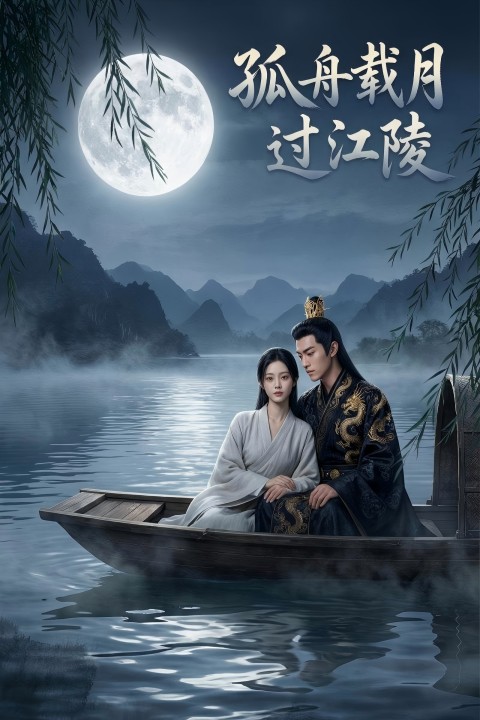 孤舟载月过江陵