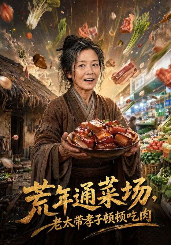 荒年通菜场，老太带孝子顿顿吃肉
