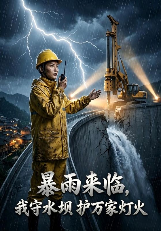 暴雨来临，我守水坝护万家灯火