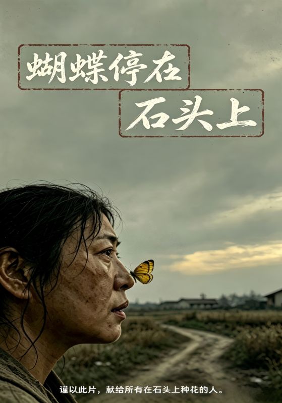 蝴蝶停在石头上