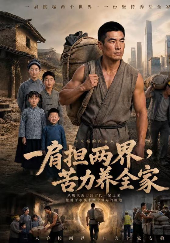 一肩担两界，苦力养全家
