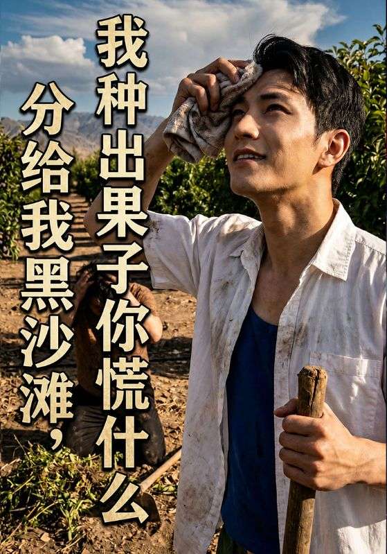 分给我黑沙滩，我种出果子你慌什么