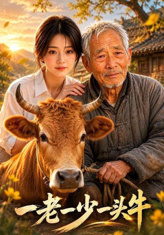 一老一少一头牛