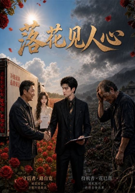 落花见人心