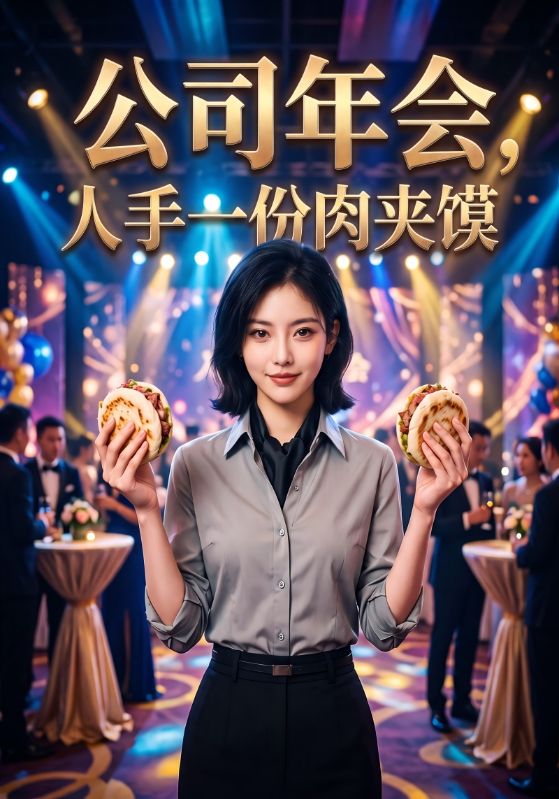 公司年会，人手一份肉夹馍