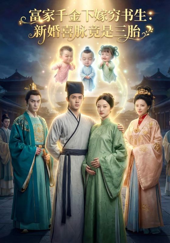 富家千金下嫁穷书生：新婚喜脉竟是三胎封面