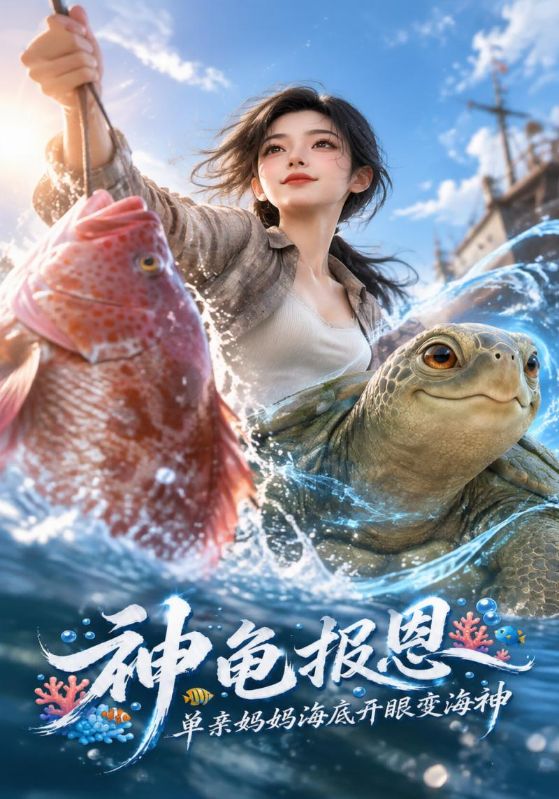 神龟报恩，单亲妈妈海底开眼变海神