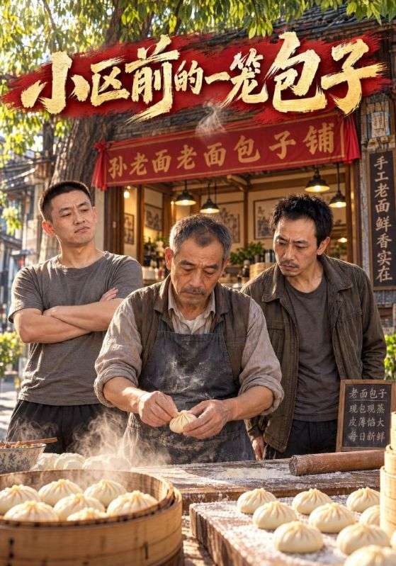 小区前的一笼包子